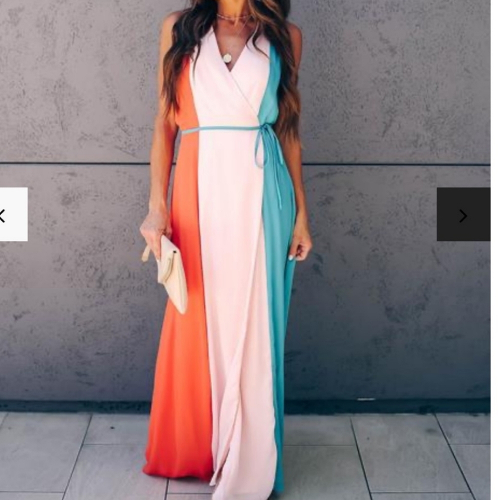 Maxi color block dress****